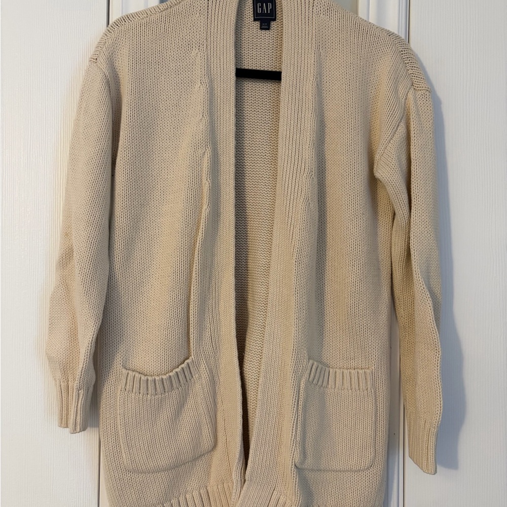 GAP Ivory Chunky Knit Open Cardigan Size XS